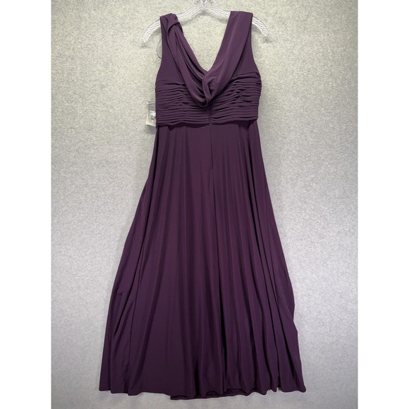Alex Evenings Dress Womens 8P Purple Beaded Cowl Neck Formal Gown New 82351491 - Picture 8 of 9